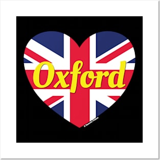 Oxford England UK British Flag Heart Posters and Art